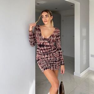 Zara Draped Tulle Dress Print New